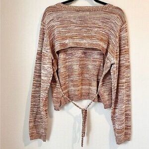 Nordstrom BP Open Tie Back Cropped Pullover Sweater - NWT